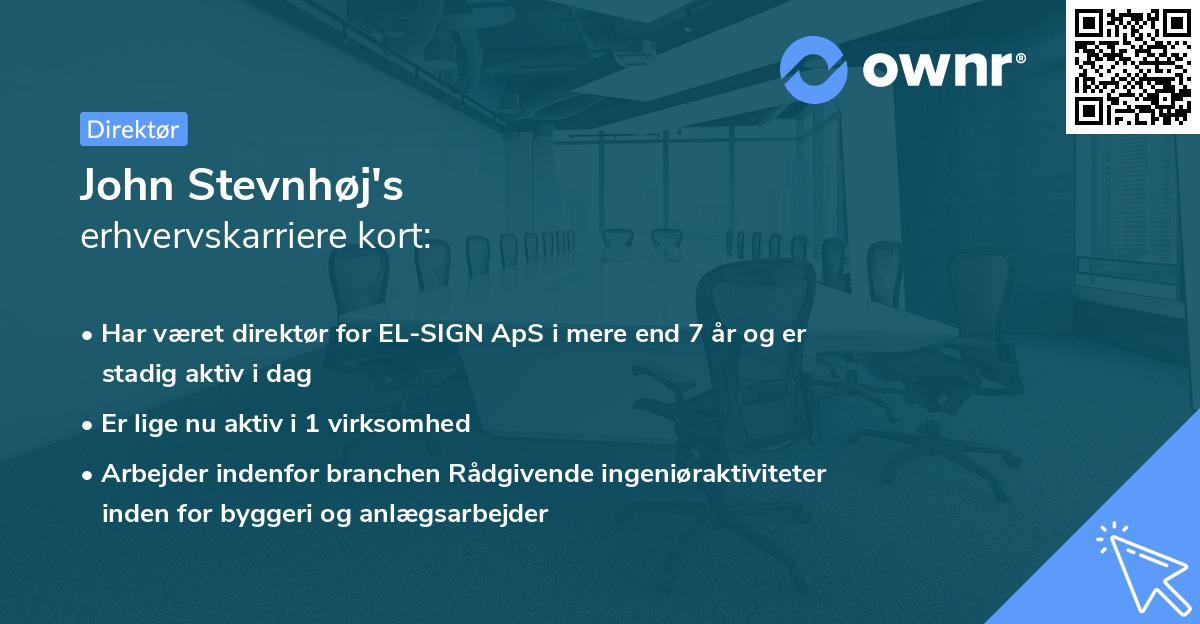 John Stevnhøj's erhvervskarriere kort
