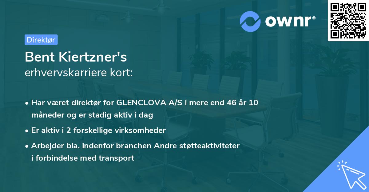 Bent Kiertzner's erhvervskarriere kort