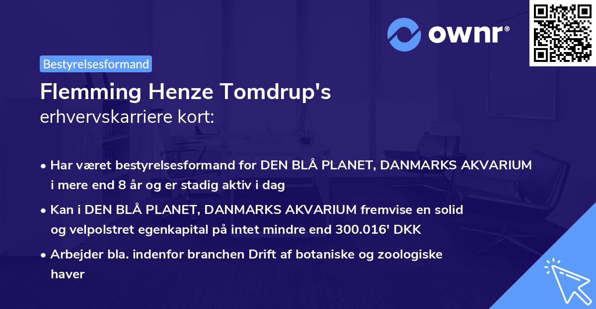 Flemming Henze Tomdrup's erhvervskarriere kort
