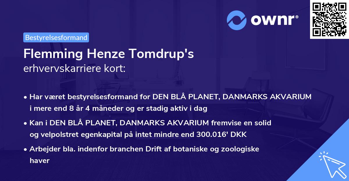 Flemming Henze Tomdrup's erhvervskarriere kort