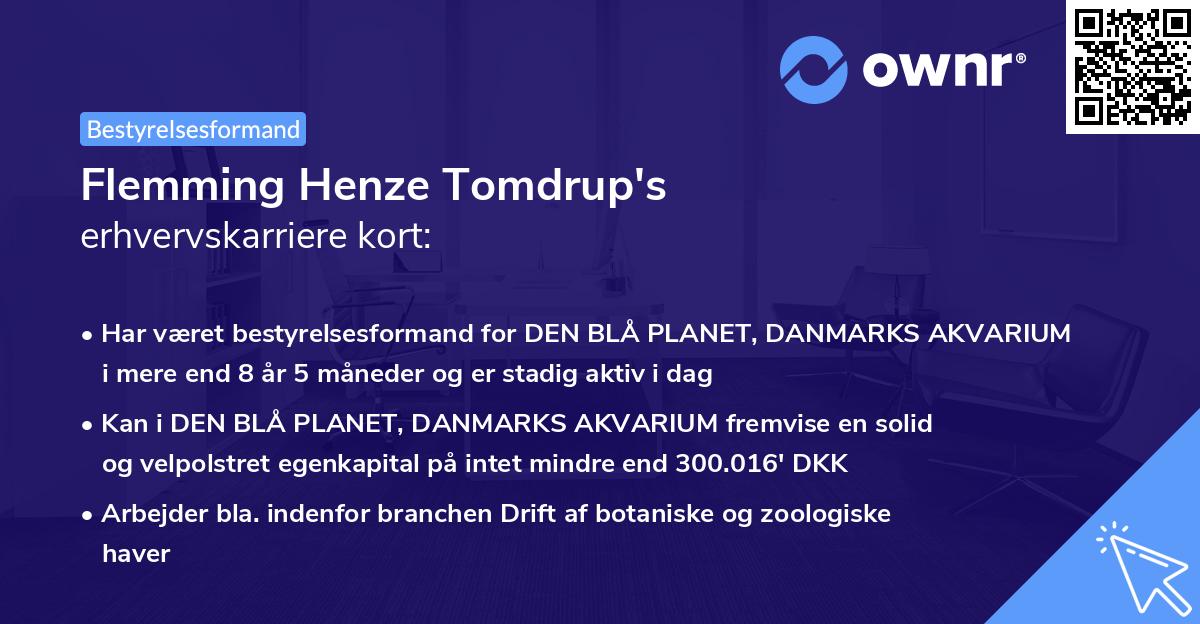 Flemming Henze Tomdrup's erhvervskarriere kort