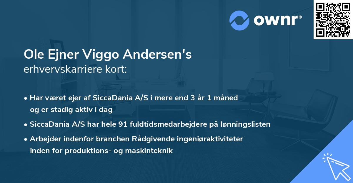 Ole Ejner Viggo Andersen's erhvervskarriere kort