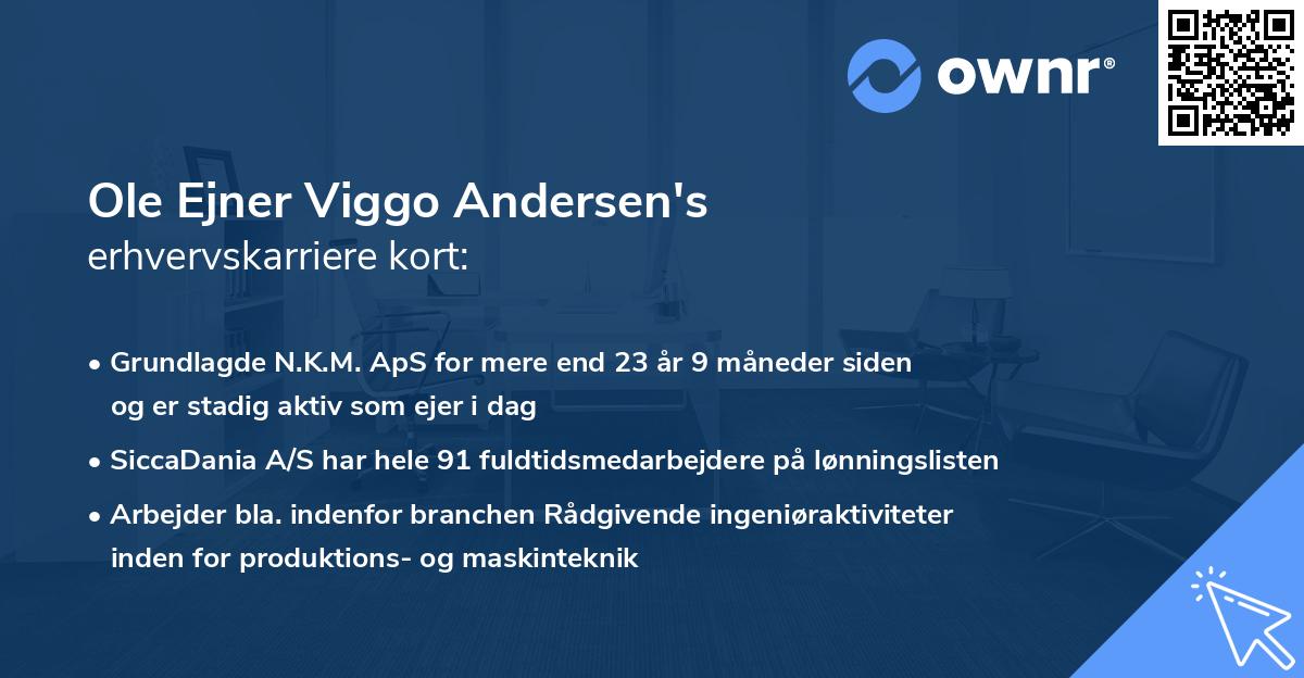 Ole Ejner Viggo Andersen's erhvervskarriere kort