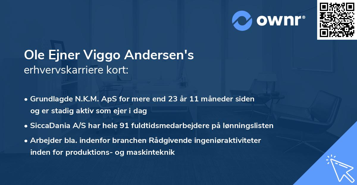 Ole Ejner Viggo Andersen's erhvervskarriere kort