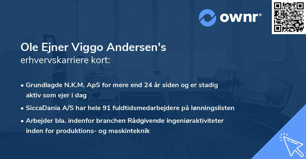 Ole Ejner Viggo Andersen's erhvervskarriere kort