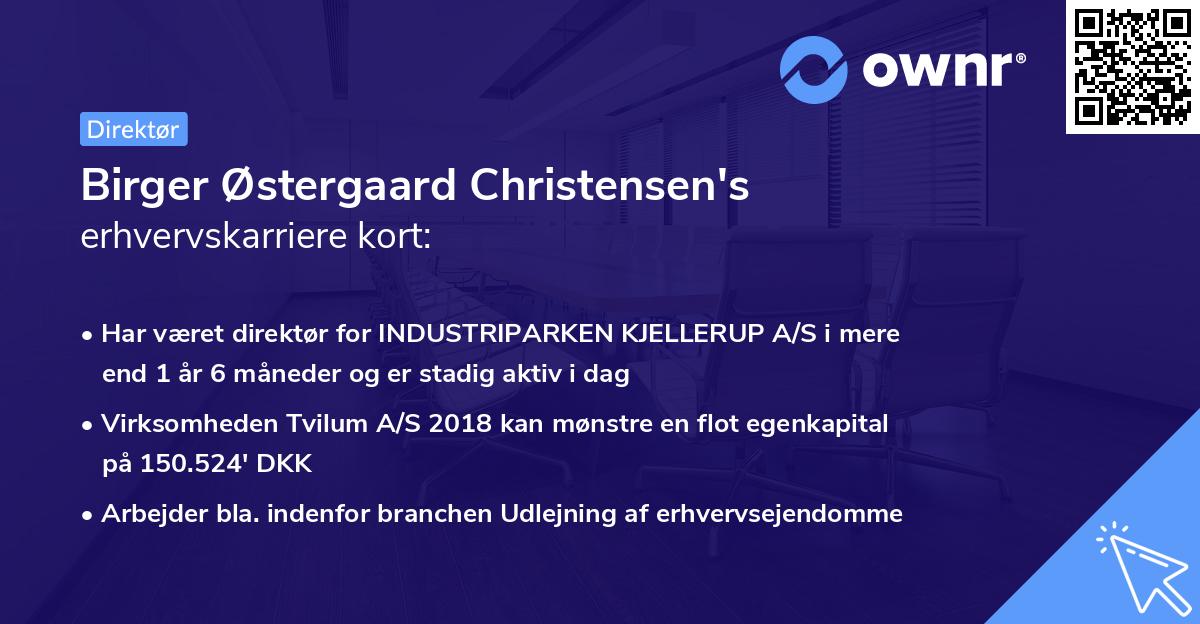 Birger Østergaard Christensen's erhvervskarriere kort