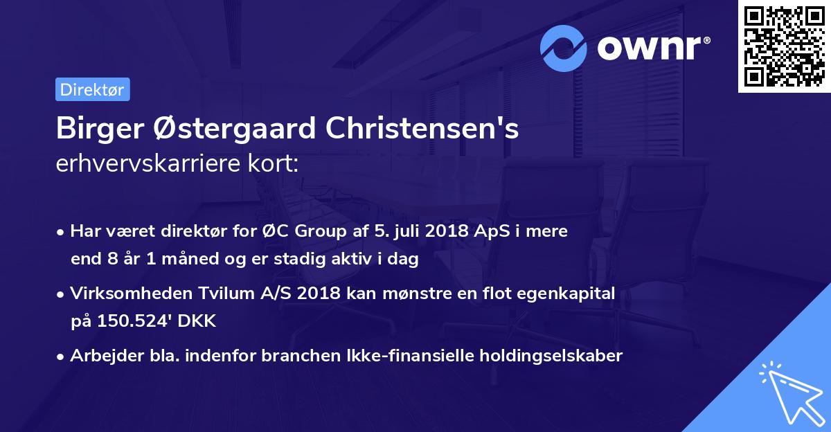 Birger Østergaard Christensen's erhvervskarriere kort