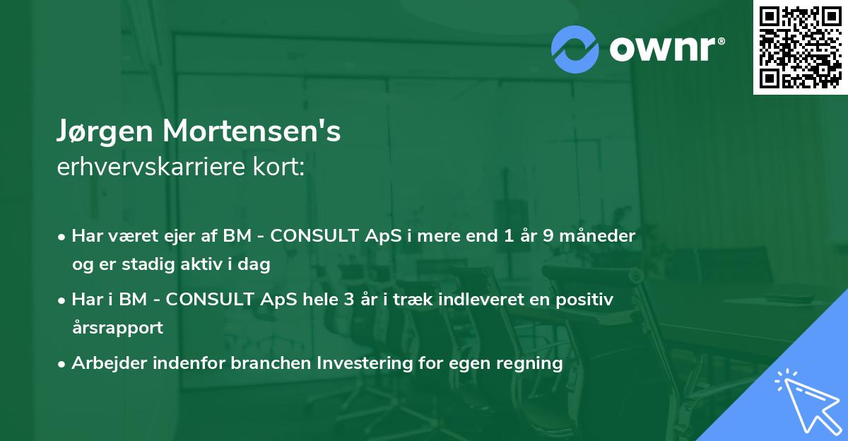 Jørgen Mortensen's erhvervskarriere kort