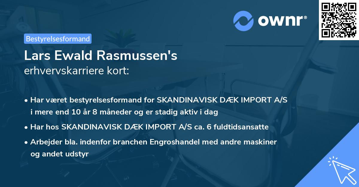 Lars Ewald Rasmussen's erhvervskarriere kort