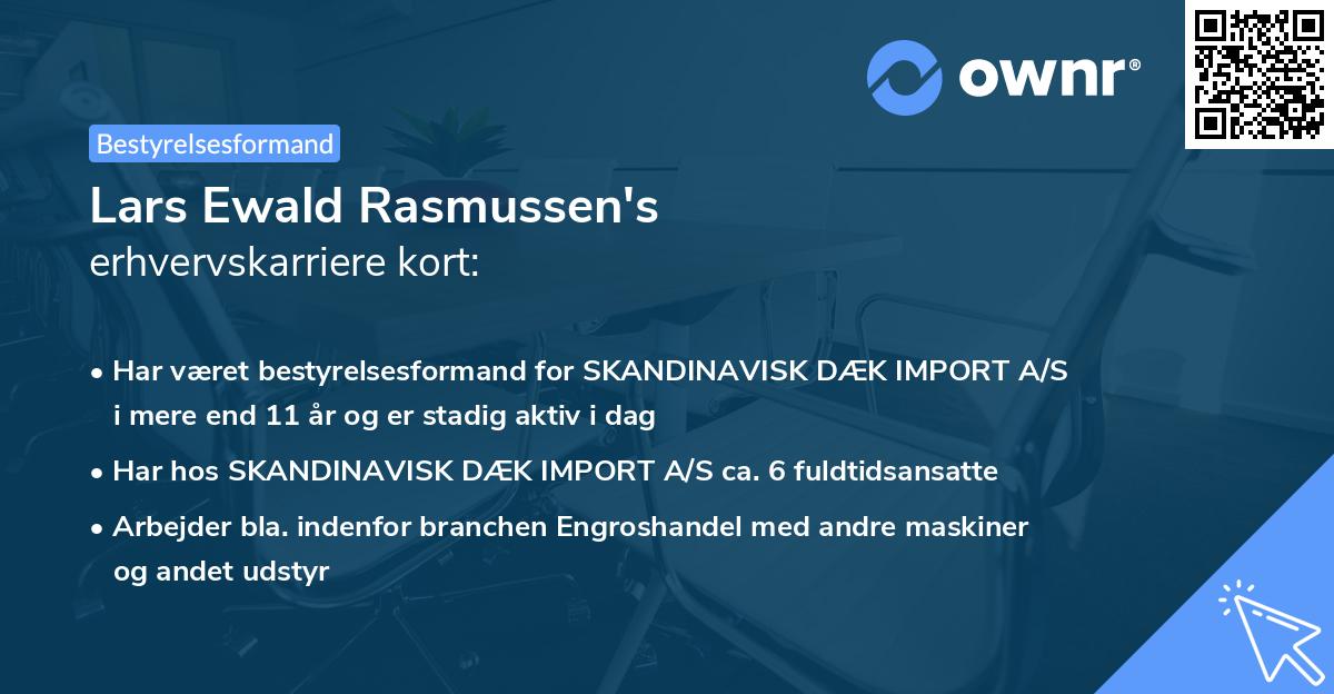 Lars Ewald Rasmussen's erhvervskarriere kort