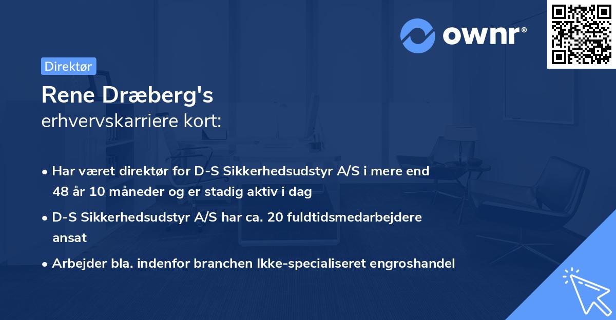 Rene Dræberg's erhvervskarriere kort
