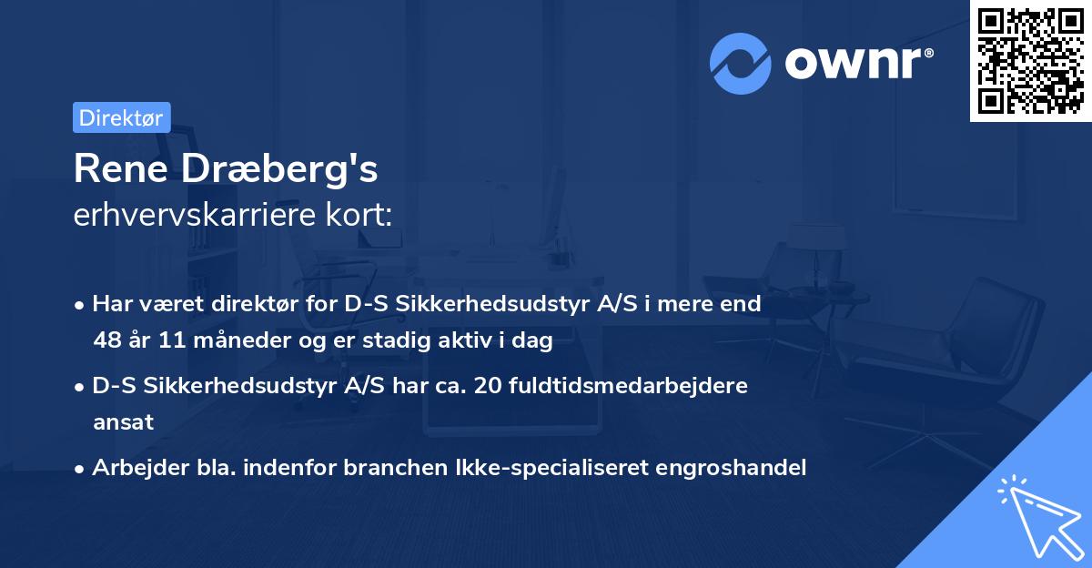 Rene Dræberg's erhvervskarriere kort