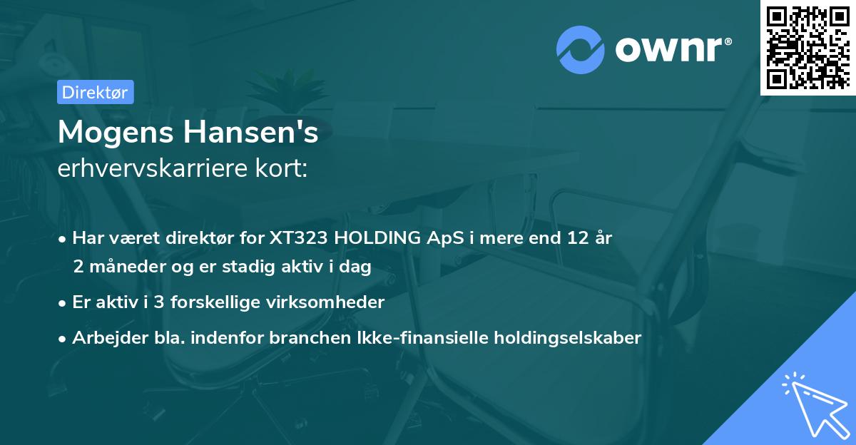 Mogens Hansen's erhvervskarriere kort