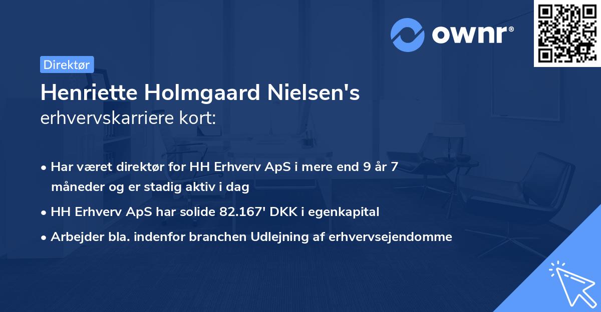 Henriette Holmgaard Nielsen's erhvervskarriere kort