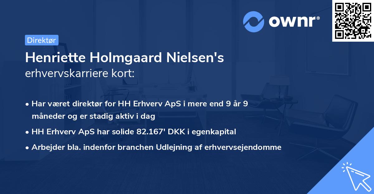 Henriette Holmgaard Nielsen's erhvervskarriere kort