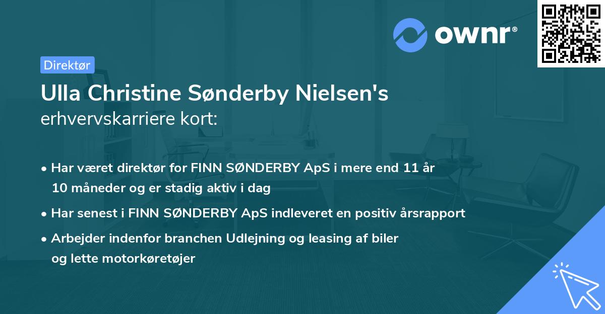Ulla Christine Sønderby Nielsen's erhvervskarriere kort