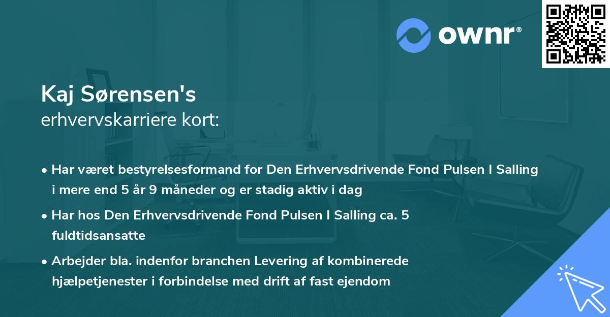 Kaj Sørensen's erhvervskarriere kort