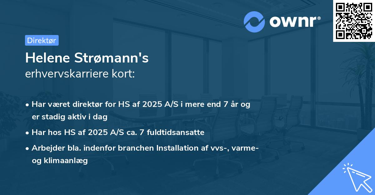 Helene Strømann's erhvervskarriere kort