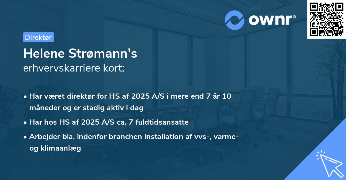 Helene Strømann's erhvervskarriere kort