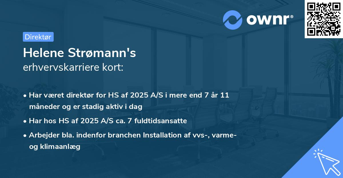 Helene Strømann's erhvervskarriere kort