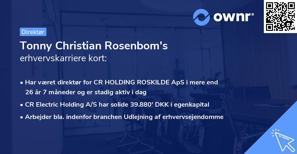 Tonny Christian Rosenbom's erhvervskarriere kort