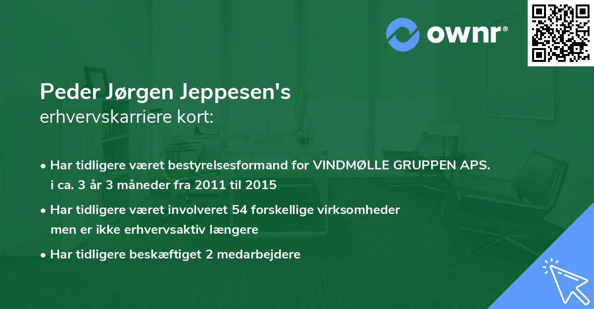 Peder Jørgen Jeppesen's erhvervskarriere kort
