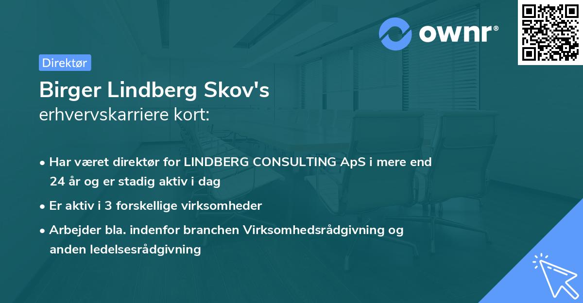 Birger Lindberg Skov's erhvervskarriere kort