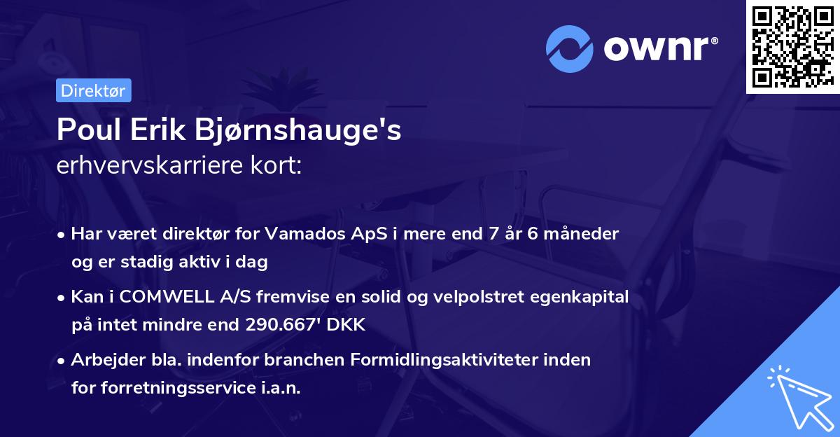 Poul Erik Bjørnshauge's erhvervskarriere kort