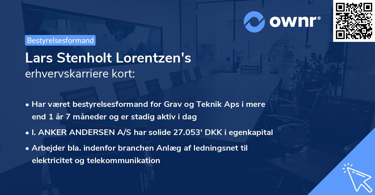 Lars Stenholt Lorentzen's erhvervskarriere kort