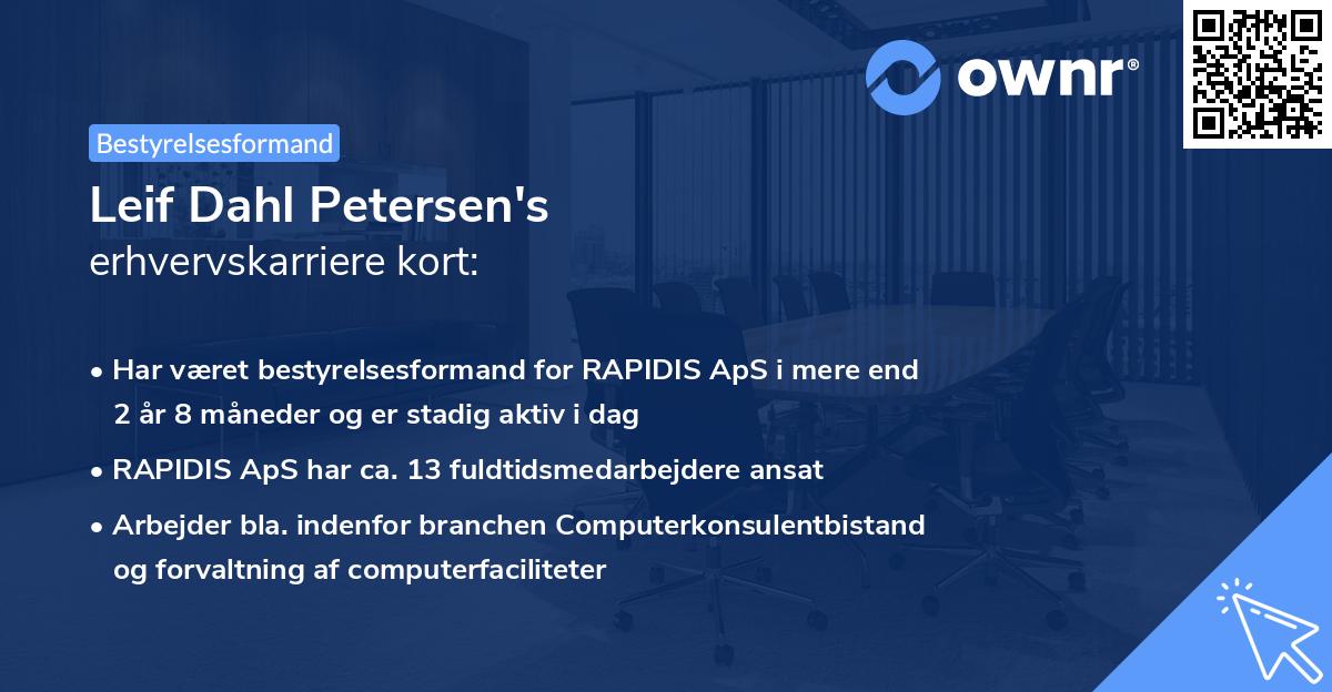 Leif Dahl Petersen's erhvervskarriere kort
