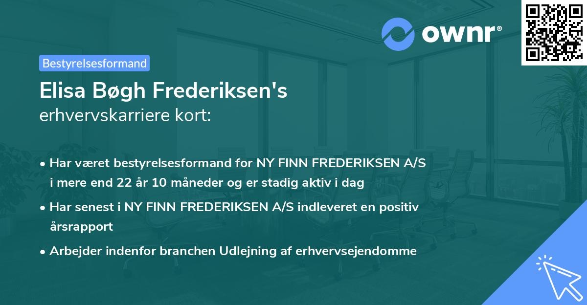 Elisa Bøgh Frederiksen's erhvervskarriere kort