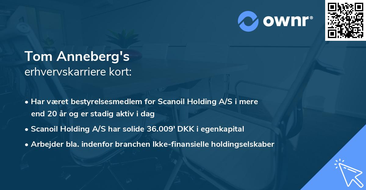 Tom Anneberg's erhvervskarriere kort