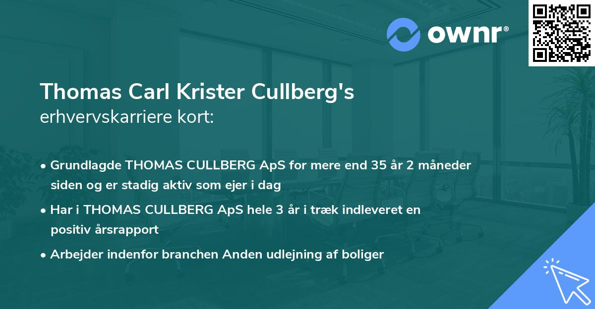 Thomas Carl Krister Cullberg's erhvervskarriere kort