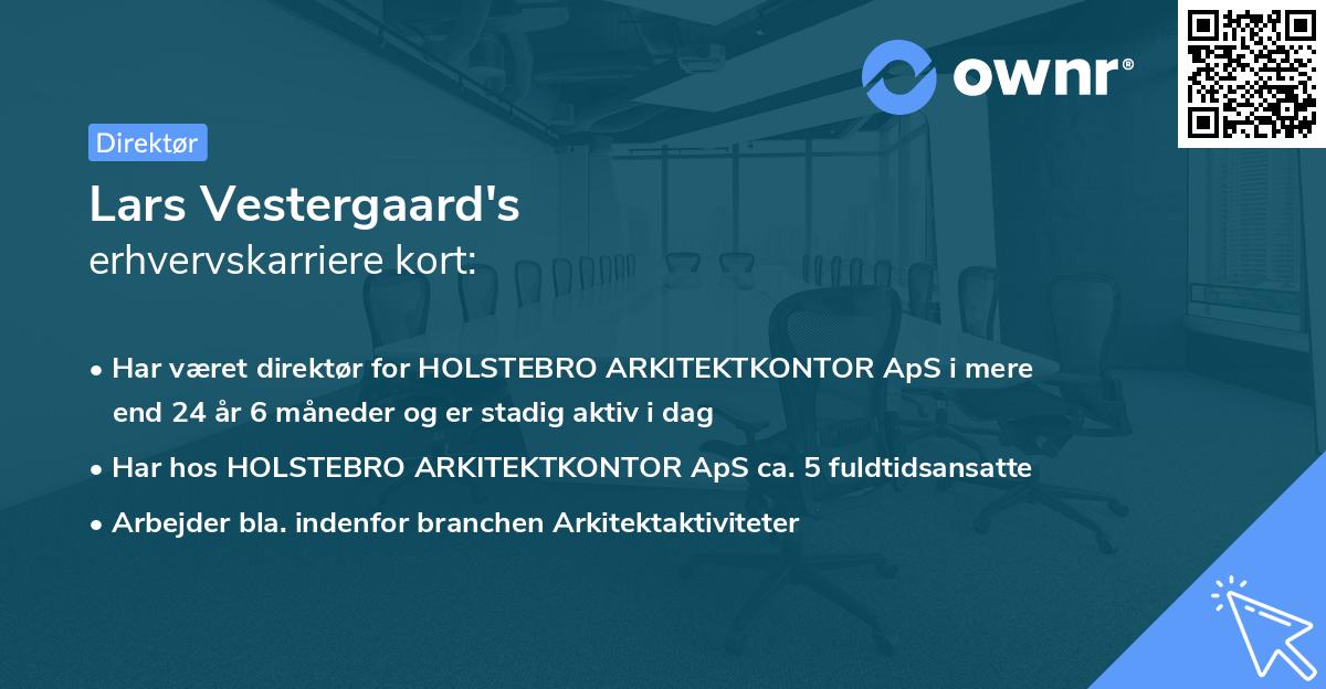 Lars Vestergaard's erhvervskarriere kort