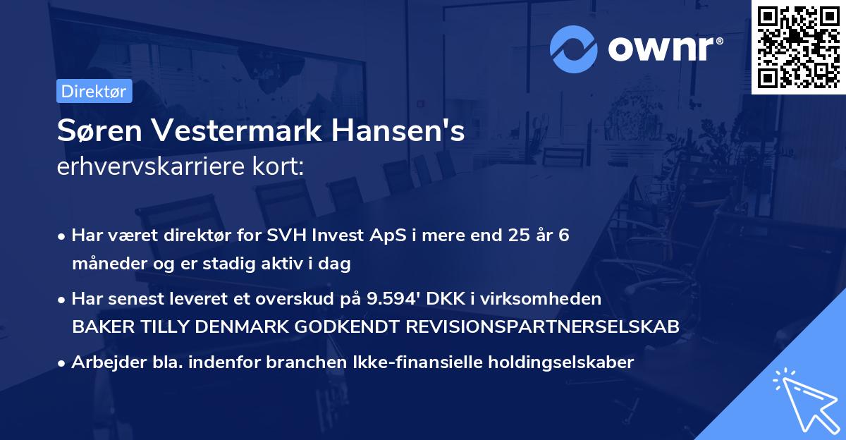 Søren Vestermark Hansen's erhvervskarriere kort