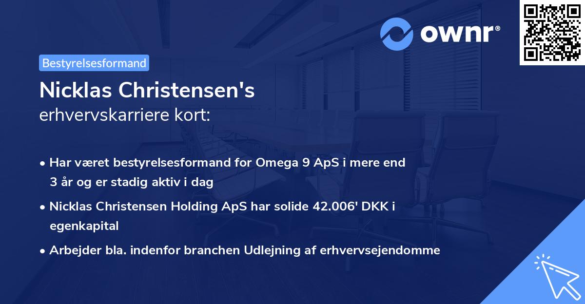 Nicklas Christensen's erhvervskarriere kort