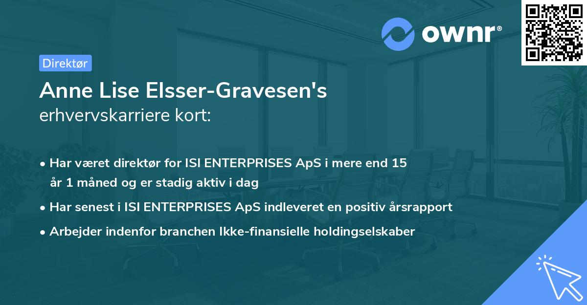 Anne Lise Elsser-Gravesen's erhvervskarriere kort