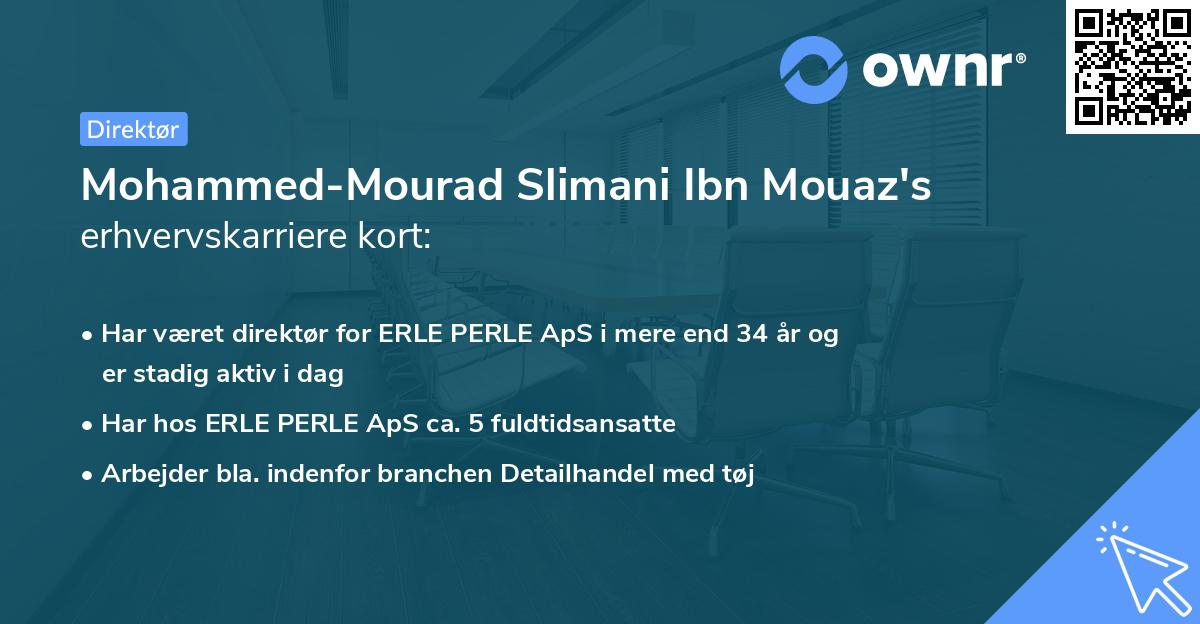Mohammed-Mourad Slimani Ibn Mouaz's erhvervskarriere kort