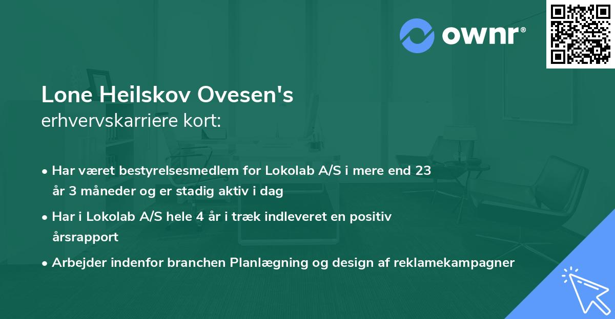 Lone Heilskov Ovesen's erhvervskarriere kort