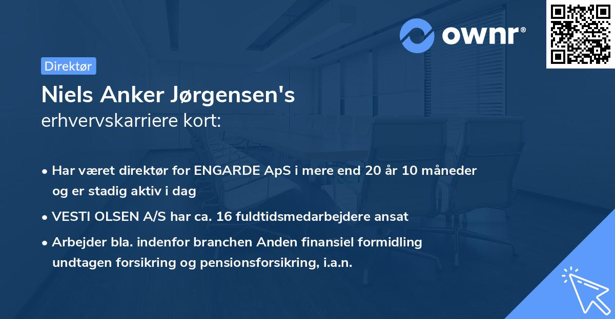 Niels Anker Jørgensen's erhvervskarriere kort