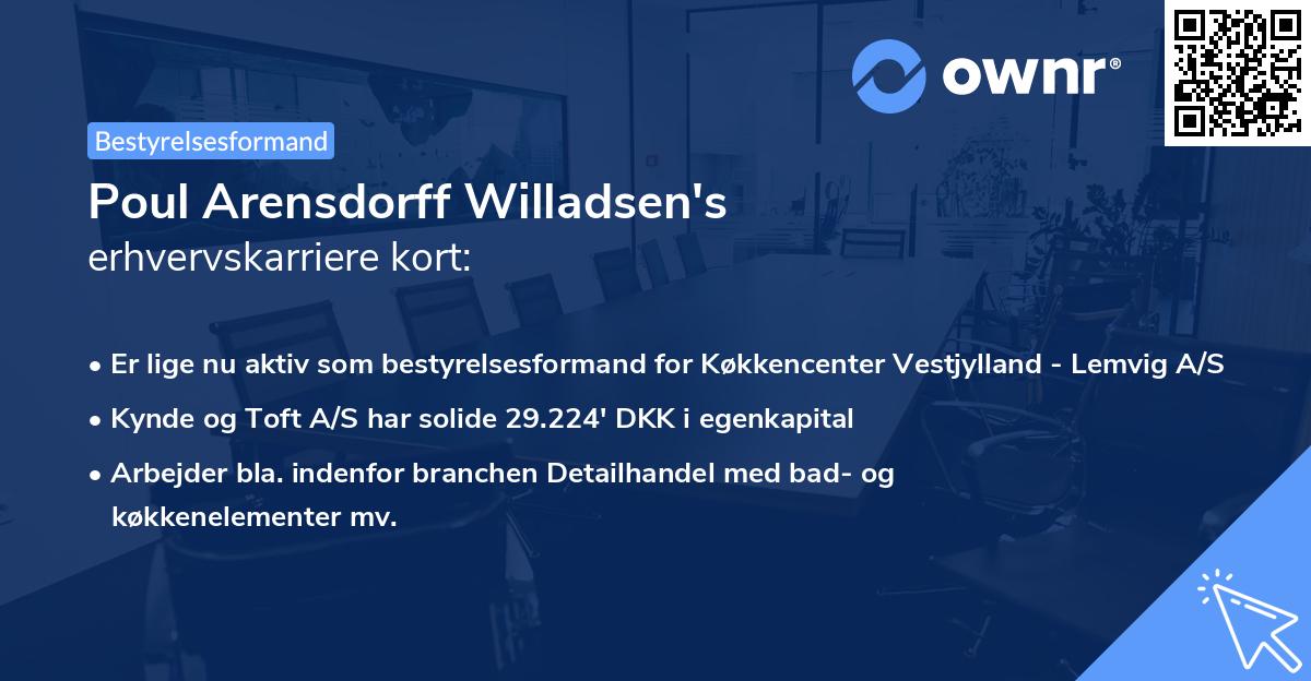 Poul Arensdorff Willadsen's erhvervskarriere kort