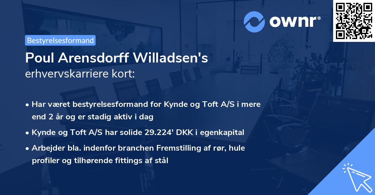 Poul Arensdorff Willadsen's erhvervskarriere kort