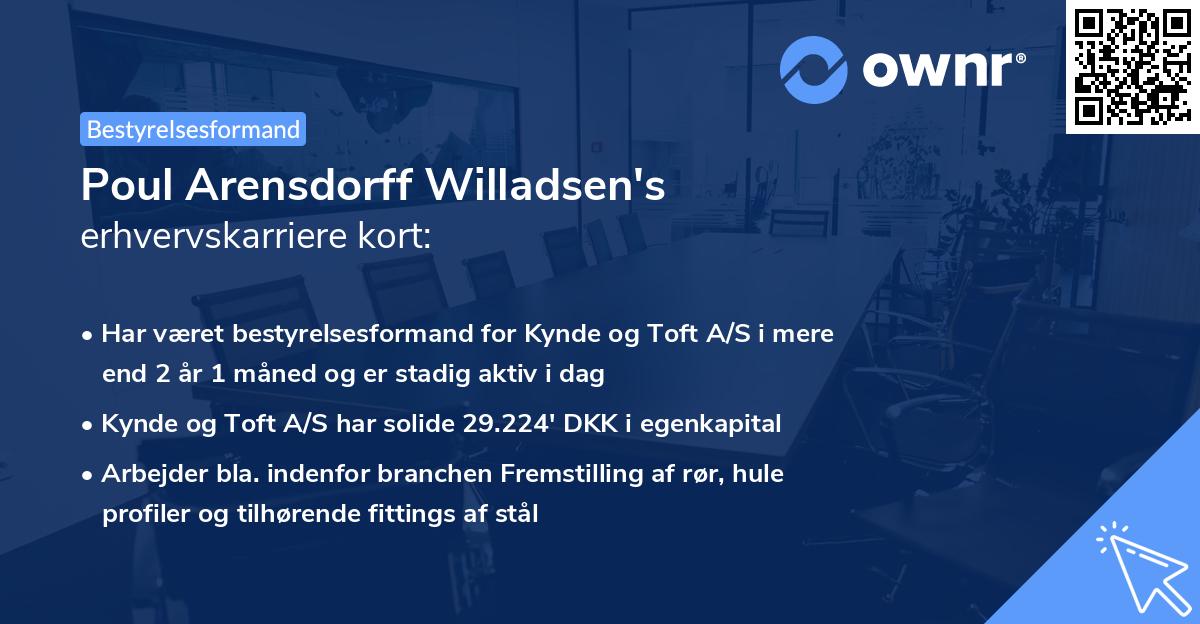 Poul Arensdorff Willadsen's erhvervskarriere kort