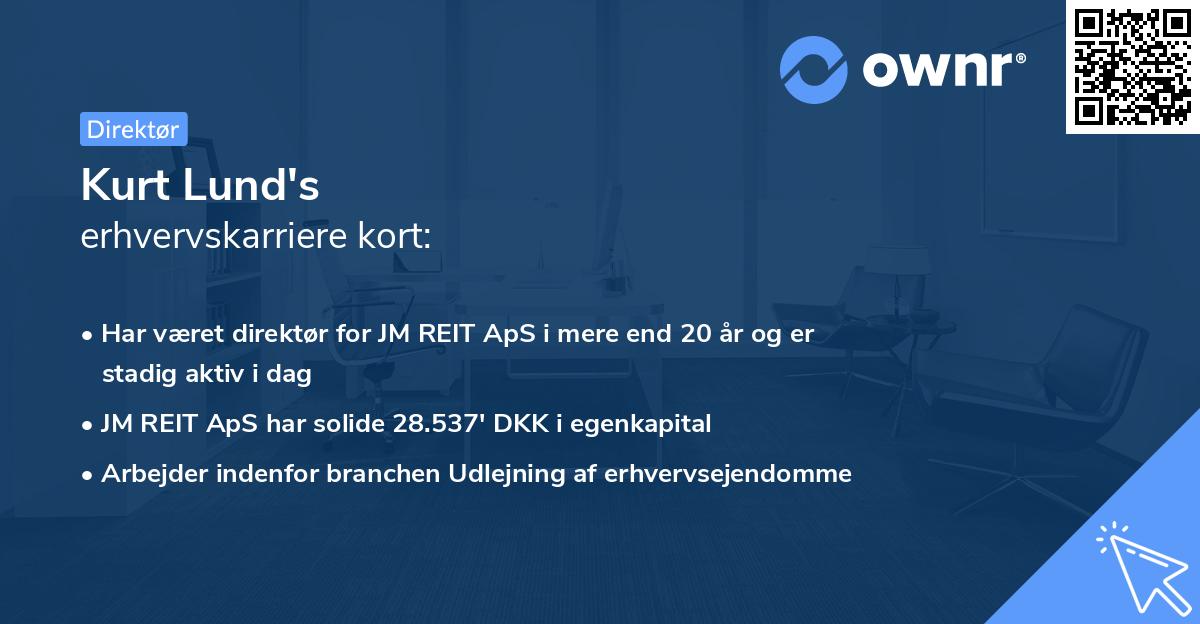 Kurt Lund's erhvervskarriere kort