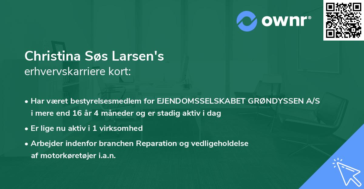 Christina Søs Larsen's erhvervskarriere kort