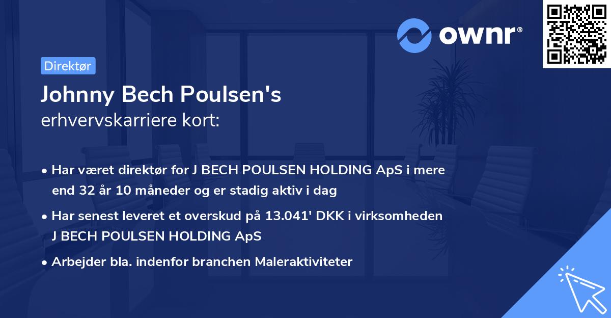 Johnny Bech Poulsen's erhvervskarriere kort