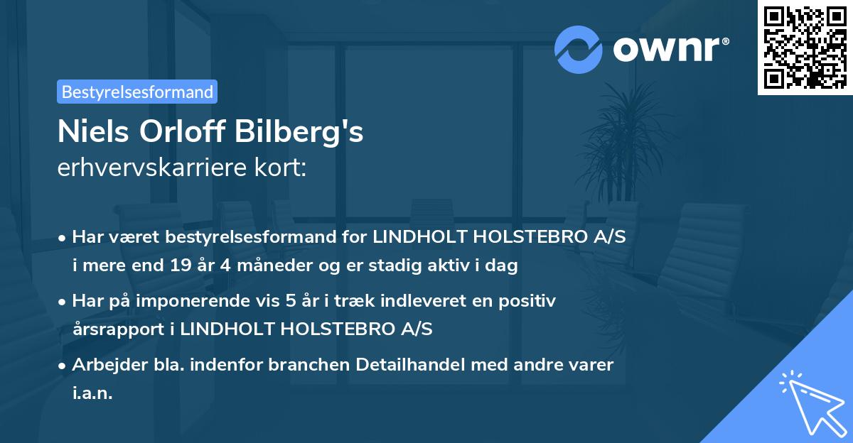 Niels Orloff Bilberg's erhvervskarriere kort