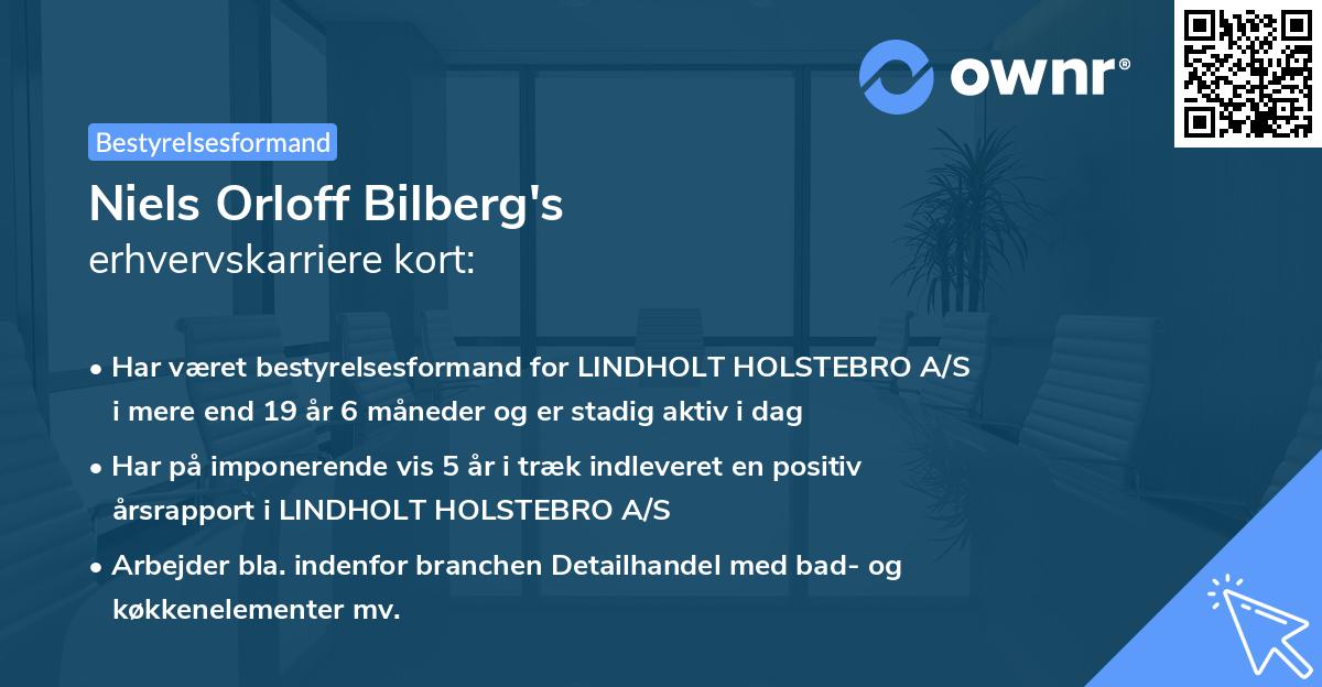 Niels Orloff Bilberg's erhvervskarriere kort