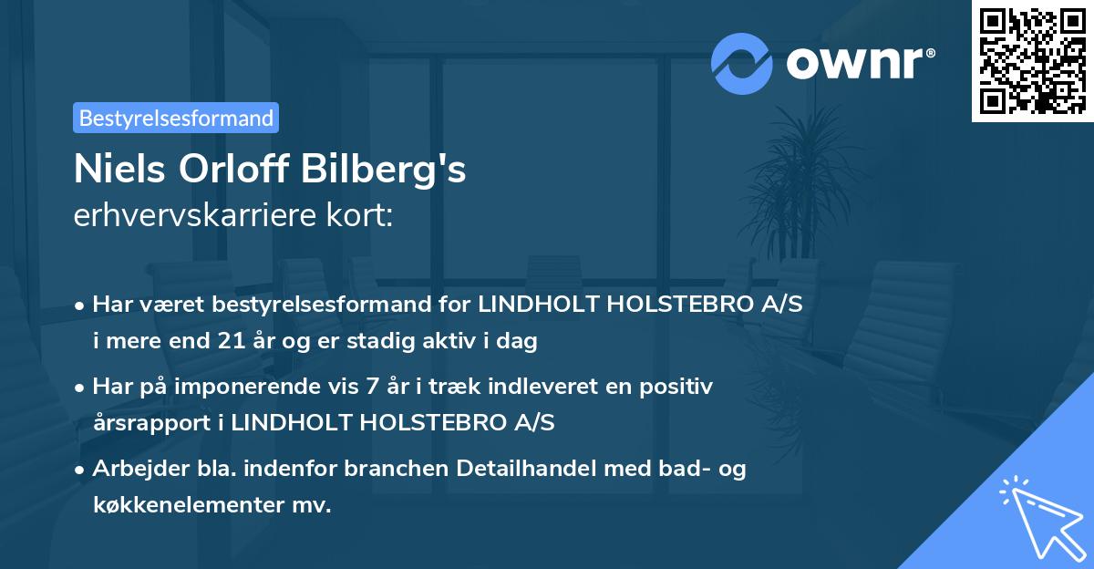 Niels Orloff Bilberg's erhvervskarriere kort
