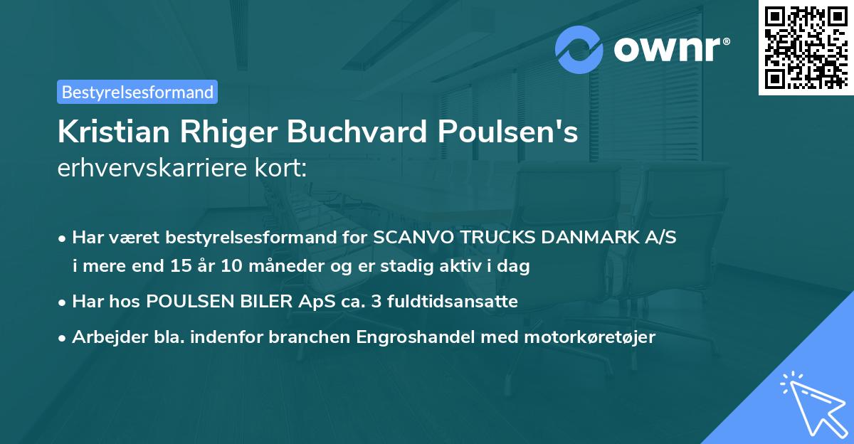Kristian Rhiger Buchvard Poulsen's erhvervskarriere kort